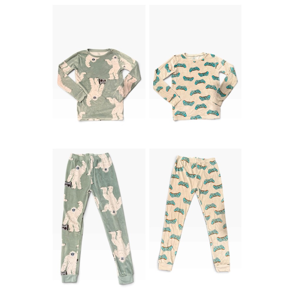 Carters Kids Pajamas Lot of 2 Yeti Video Game Controller Snug Fit Size 12/12A